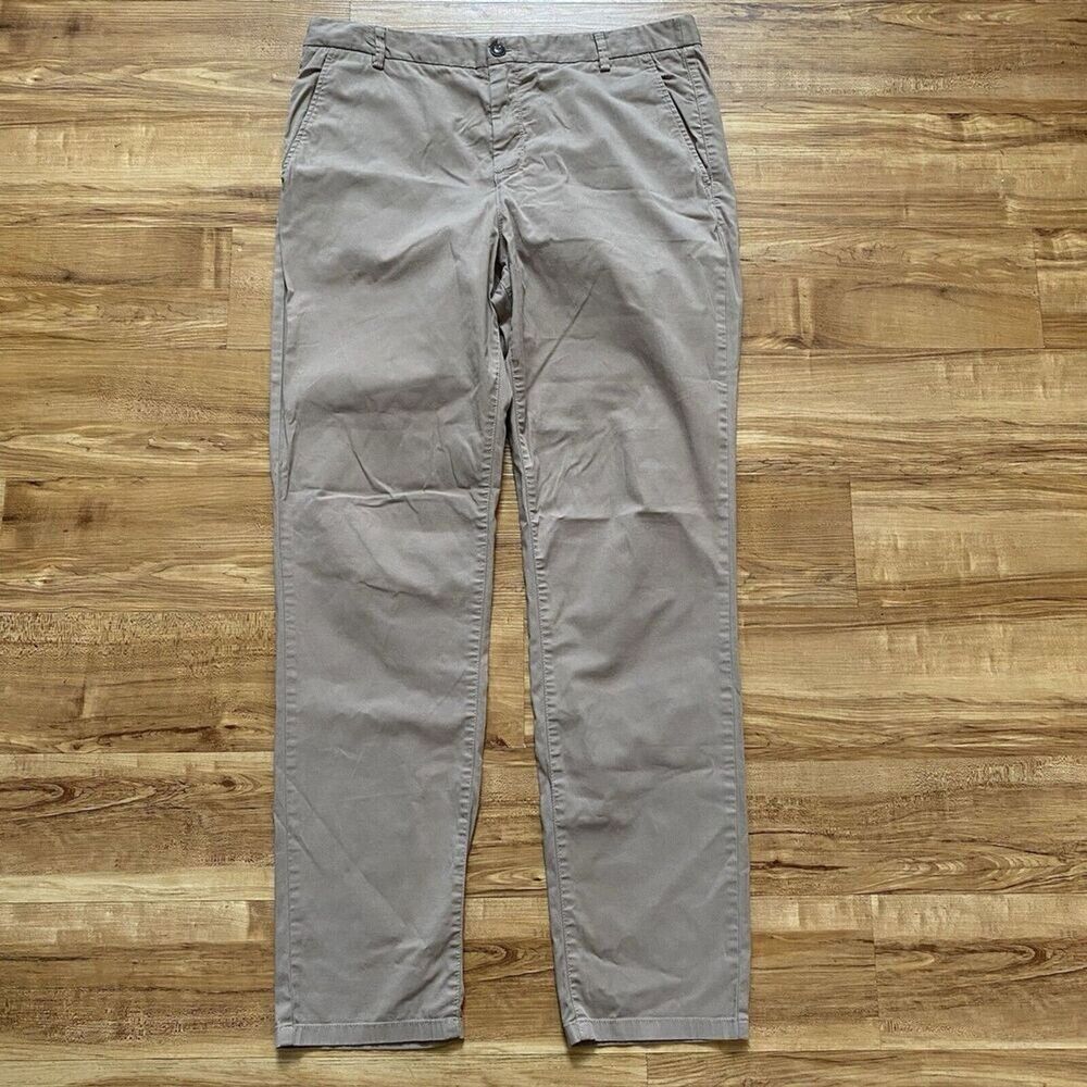 EVERLANE Mens 35x32 Beige Straight Leg Khaki Chinos Business Casual Uniform Work